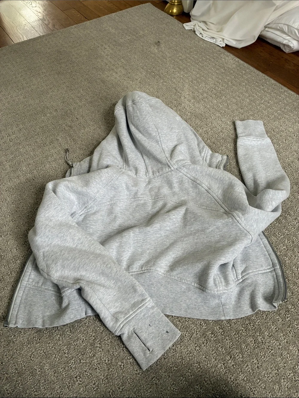 lululemon athletica women’s Light Gray Hooded Zip Sweatshirt